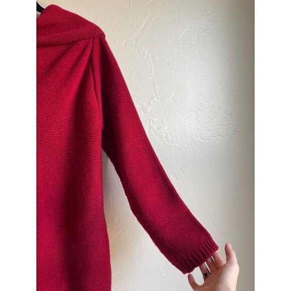 J. Jill Size Medium Wool Blend Soft Red Open Cardigan Long Sleeve - Picture 8 of 11